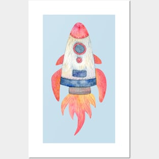 To The Moon Rocket Artwork Posters and Art